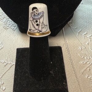 Vintage Finsbury Fine Bone China Clown Thimble, Gold‎ Trim, Collectible